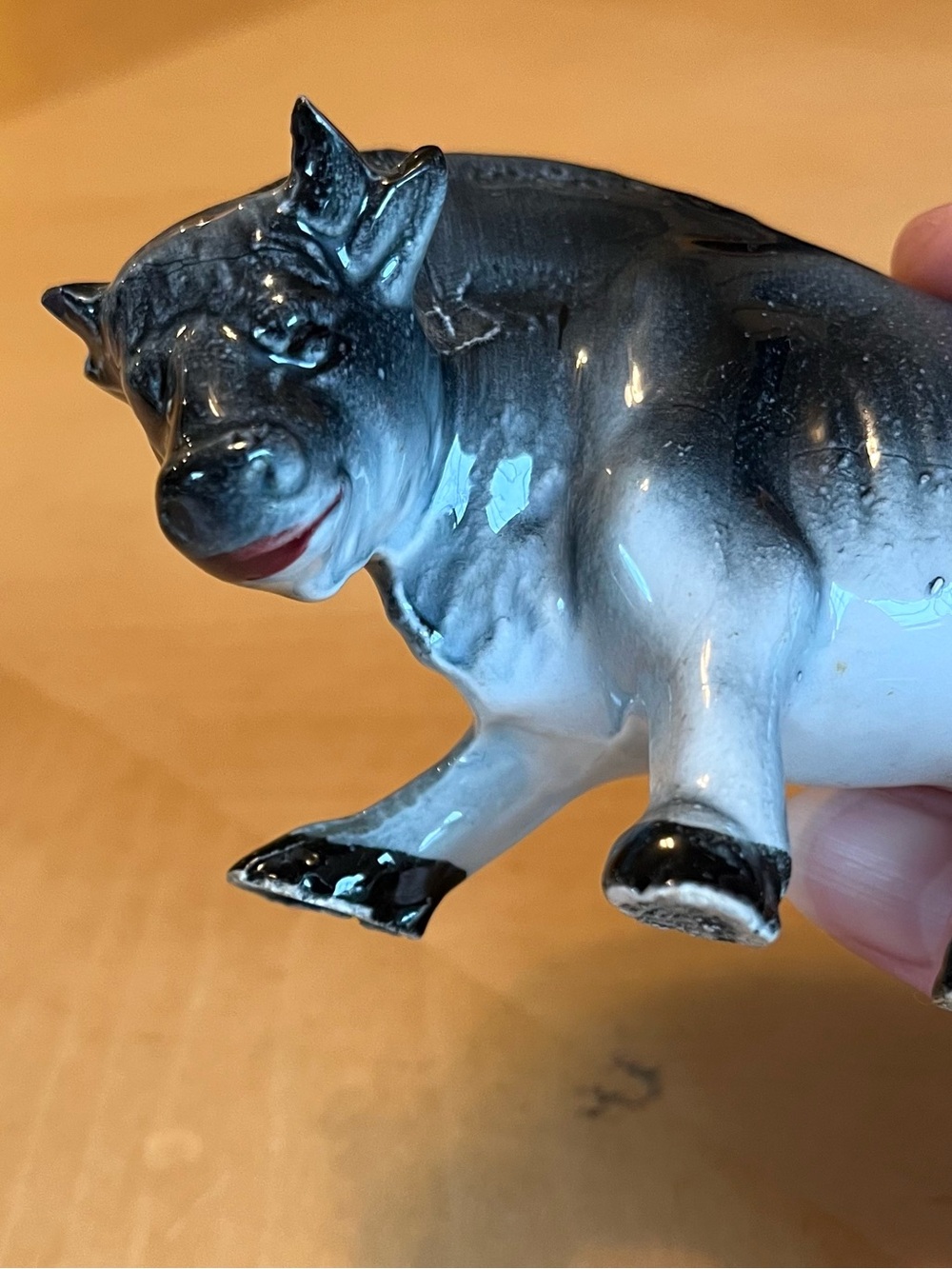 Vintage Black and White Bull Steer Figurine Made in Japan - Picture 2 of 11